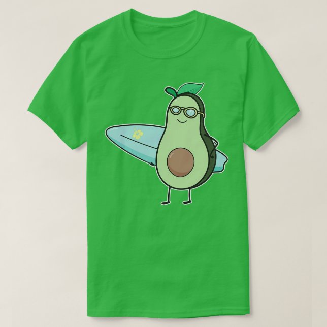 Funny Avocado Surfing Funny Gift for Surfer T Shirt (Design framsida)