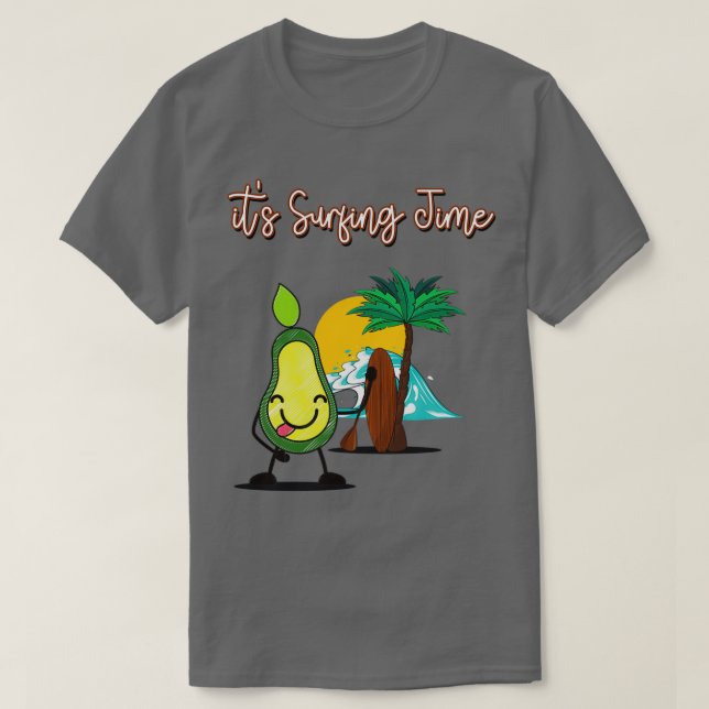 Funny Avocado Surfing Itx27s Surfing Time T Shirt (Design framsida)
