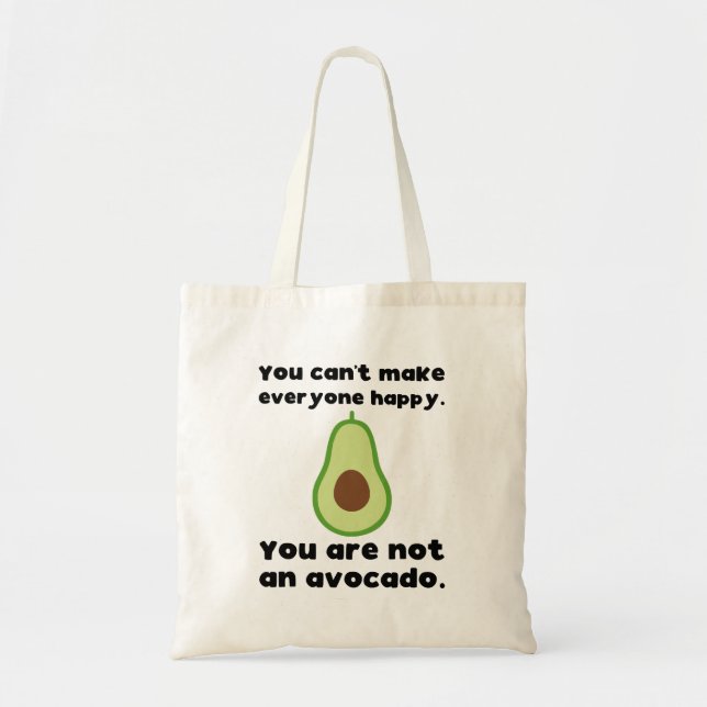 Funny Avocado Tote Bag Tygkasse (Framsidan)
