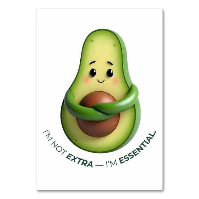 Funny Avocado Tote - Jag är inte Extra, jag är Ess Bordsnummer (Framsidan)