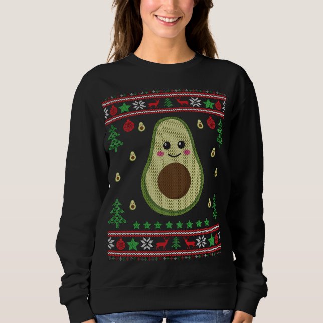 Funny Avocado Ugly jul Sweater Fruit Älskare G T Shirt (Framsida)
