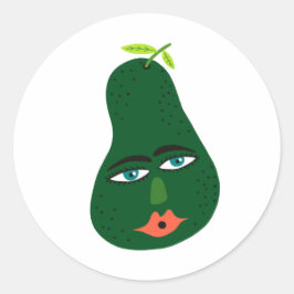 Funny Avocado Whimsical Runt Klistermärke