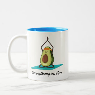 Funny Avocado Yoga Pun Två-Tonad Mugg