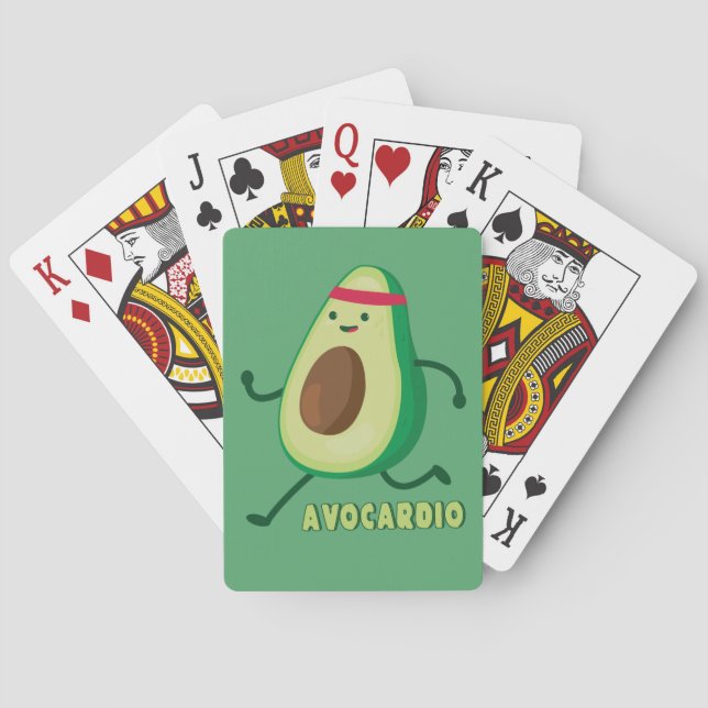 Funny Avocardio Running Fitness Casinokort (Baksidan)