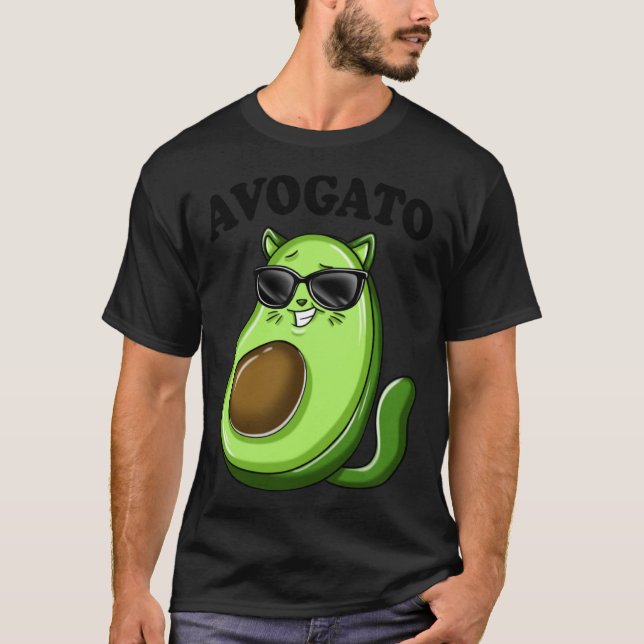 Funny Avogato Cool Glasses Teens Avocado Cat Women T Shirt (Framsida)