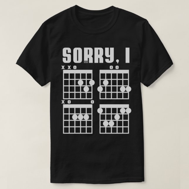 Funny Awesome Hidden Message Sorry, I DGAF Guitar  T Shirt (Design framsida)