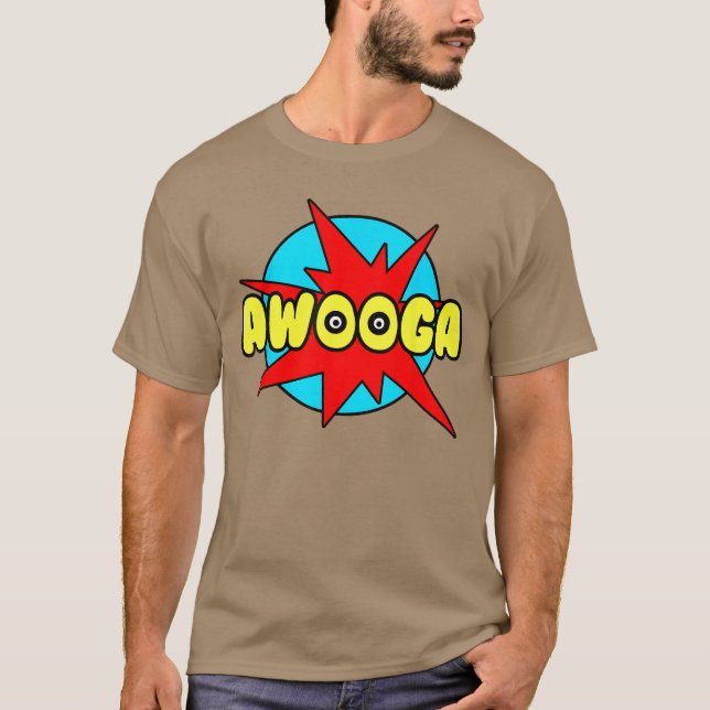 Funny Awooga Cartoon Bulging Eyes Comic boy T Shirt (Framsida)