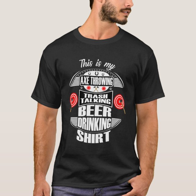 Funny Ax-dragning av öl Drinning Design Stressar R T Shirt (Framsida)