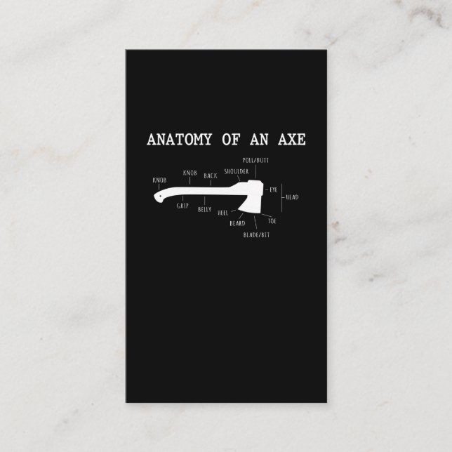 Funny Ax Throwing Anatomy Hatchet Lumberjack Visitkort (Framsida)