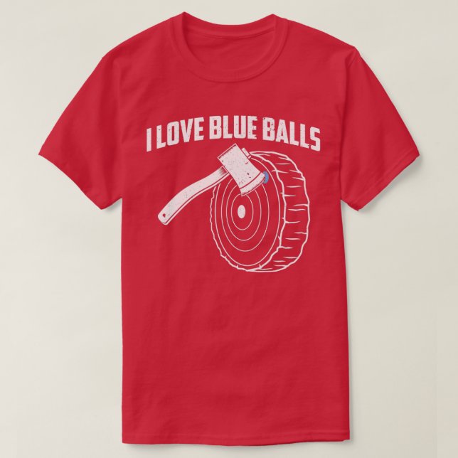 Funny Ax Throwing I Kärlek Blue Bollar product T Shirt (Design framsida)