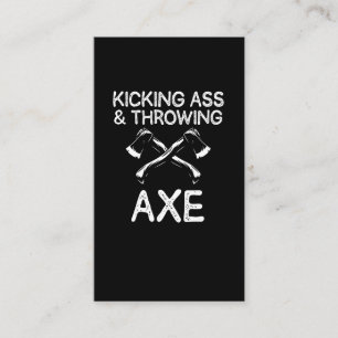 Funny Ax Throwing Joke Woodworkers Lumberjack Visitkort