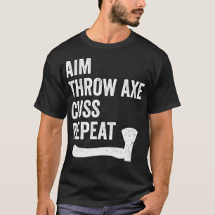 Funny Ax Throwing Lumberjack Hatchet Aim Throw Ax T Shirt