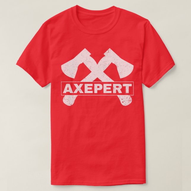 Funny Ax Throwing Lumberjack Hatchet Expert T Shirt (Design framsida)