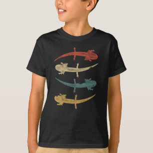 Funny Axolotl Älskare 80-talet Stil Retro Distres T Shirt