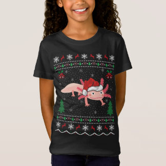 Funny Axolotl Älskare Julafton Gift Ugly Axolotl C T Shirt