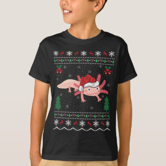Funny Axolotl Älskare Julafton Gift Ugly Axolotl C T Shirt