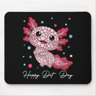 Funny Axolotl Älskare Polka Dot Art Student Lyckli Musmatta