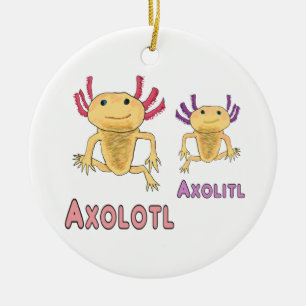 Funny Axolotl Axolitl Pun Julgransprydnad Keramik
