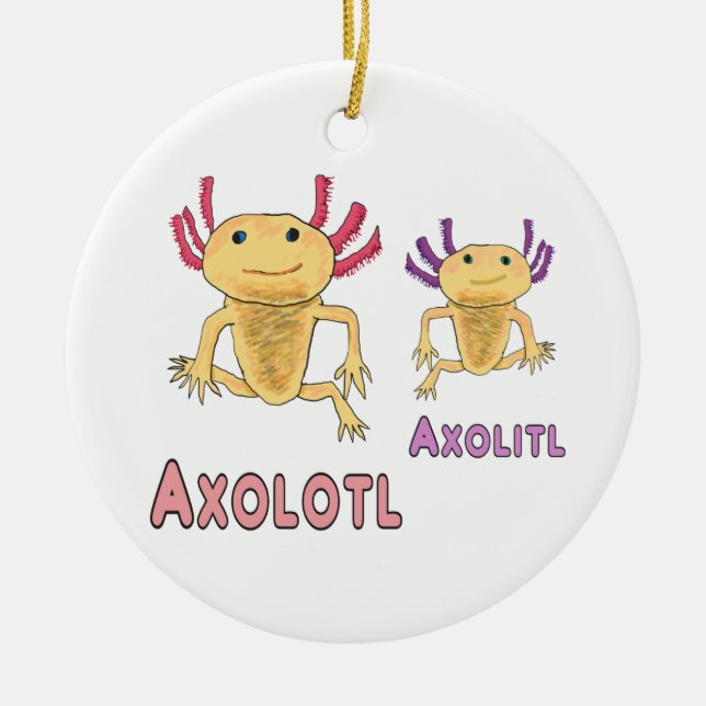 Funny Axolotl Axolitl Pun Julgransprydnad Keramik (Framsidan)