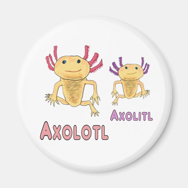 Funny Axolotl Axolitl Pun Magnet (Framsidan)