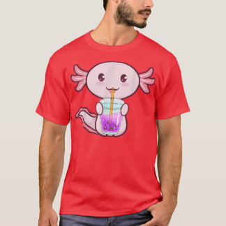Funny Axolotl Bobalotl Boba Tea Bubble Mjölk Kawai T Shirt