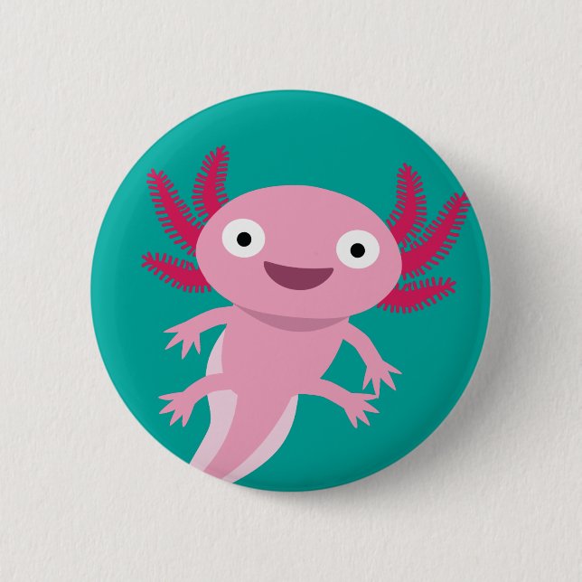 Funny Axolotl Illustration Knapp (Framsida)