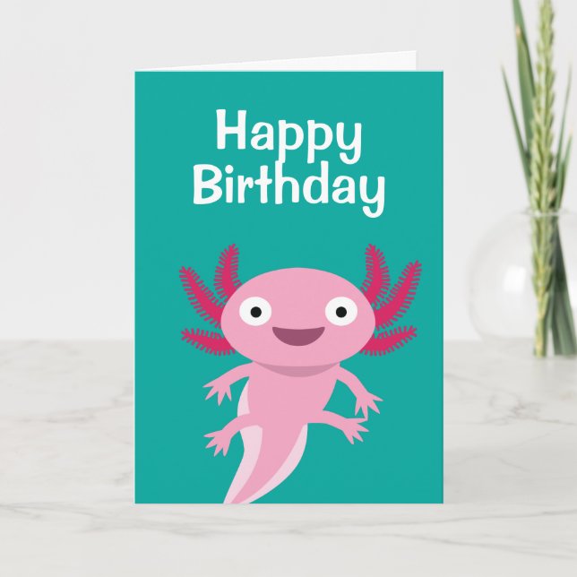 Funny Axolotl Illustration Kort (Framsida)