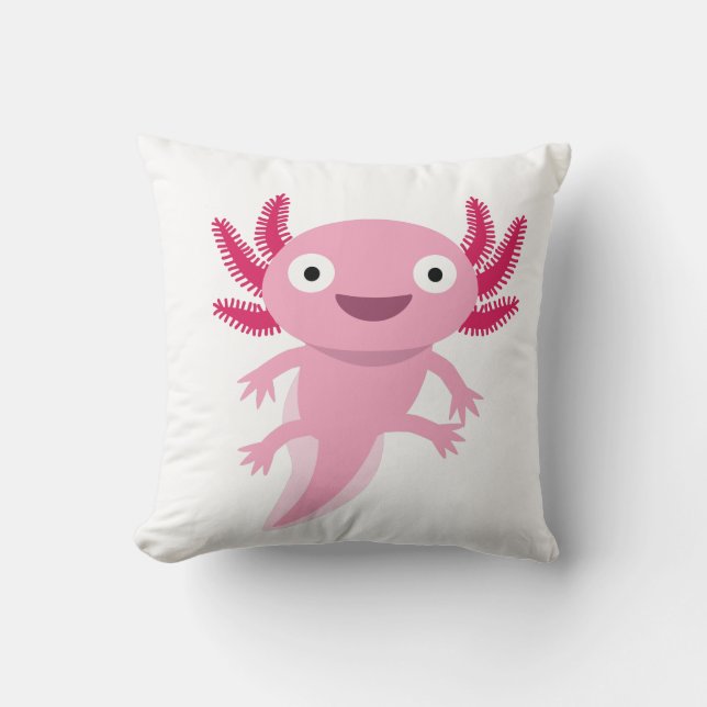 Funny Axolotl Illustration Kudde (Framsida)
