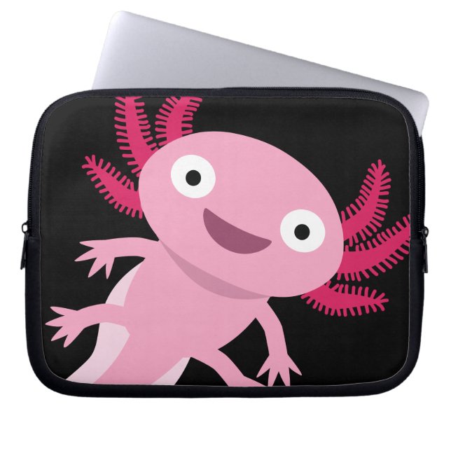 Funny Axolotl Illustration Laptop Fodral (Framsidan)