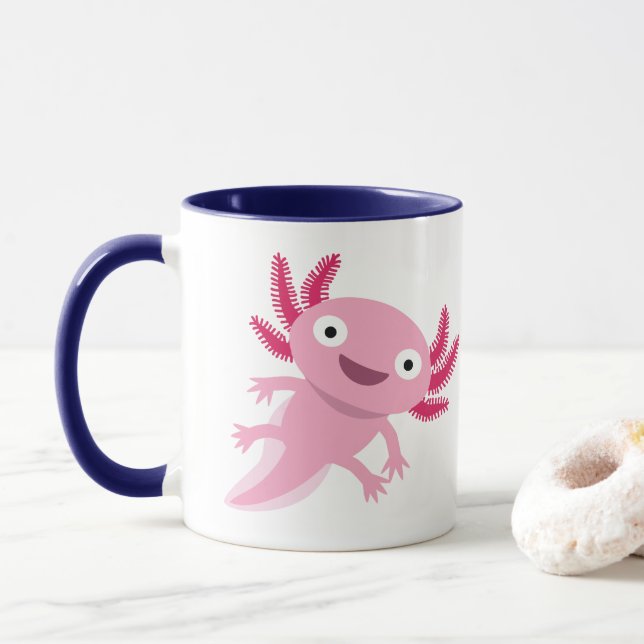 Funny Axolotl Illustration Mugg (Med munk)