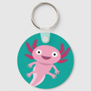 Funny Axolotl Illustration Nyckelring