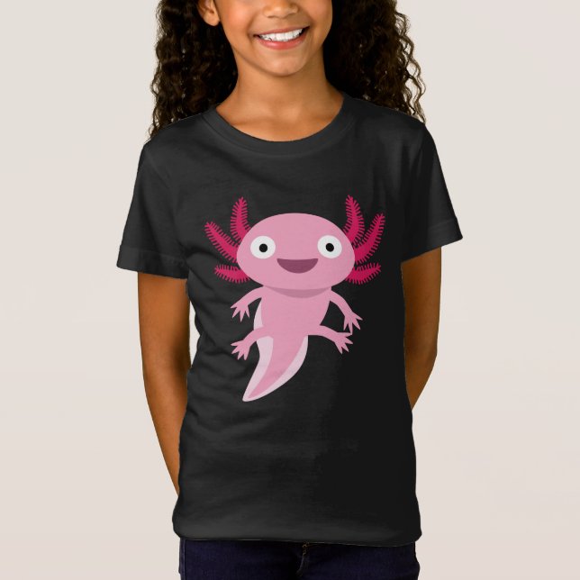 Funny Axolotl Illustration T Shirt (Framsida)