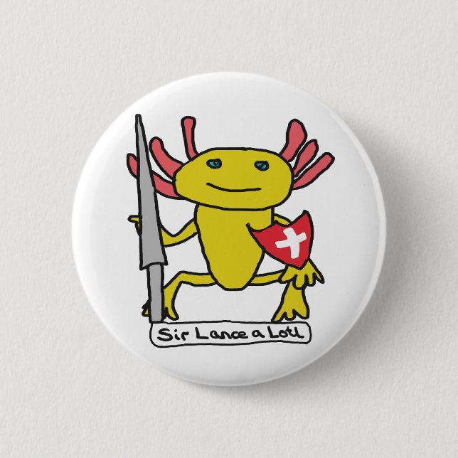 Funny Axolotl Knight Knapp (Framsida)