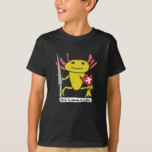 Funny Axolotl Knight T Shirt (Framsida)
