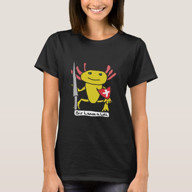 Funny Axolotl Knight T Shirt (Framsida)