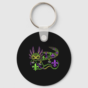 Funny Axolotl Mardi Gras Festival Carnival Womens Nyckelring