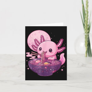 Funny Axolotl Noodle Anime Kawaii Axolotl Eating R Kort