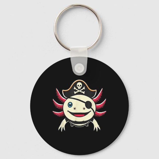Funny Axolotl Pirat Cute Halloween Costume Tee Ad Nyckelring (Framsida)
