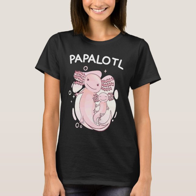 funny axolotl pregnancy announcement papalotl papa t shirt (Framsida)