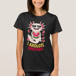 Funny Axolotl Watermelon I Axolotl Frågorna Melon T Shirt