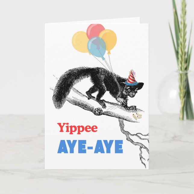 Funny Aye-aye Birthday Hitta några grubbar Kort (Framsida)