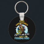 Funny B Fishing Birthday Tee - Father's Day Old Ma Nyckelring<br><div class="desc">Funny B Fishing Birthday Tee - Father's Day Old Man</div>
