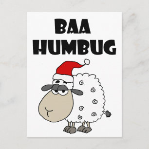 Funny Baa Humbug-Tecknad Helg Vykort