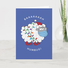Funny BaahHumbug-får med Ansikte-mask och Ljus C Kort