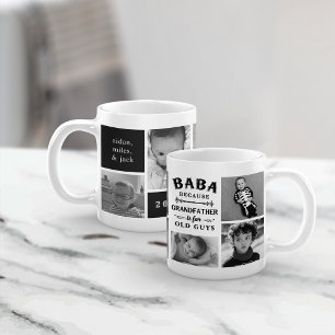 Funny Baba Grandfather Photo Collage Kaffemugg
