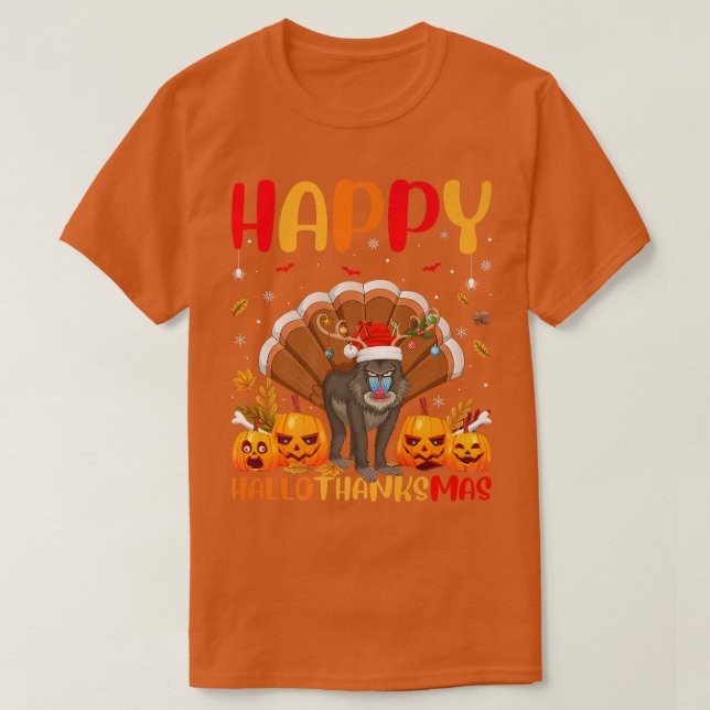 Funny Baboon Animal Lover Happy Baboon HelloThanks T Shirt (Design framsida)