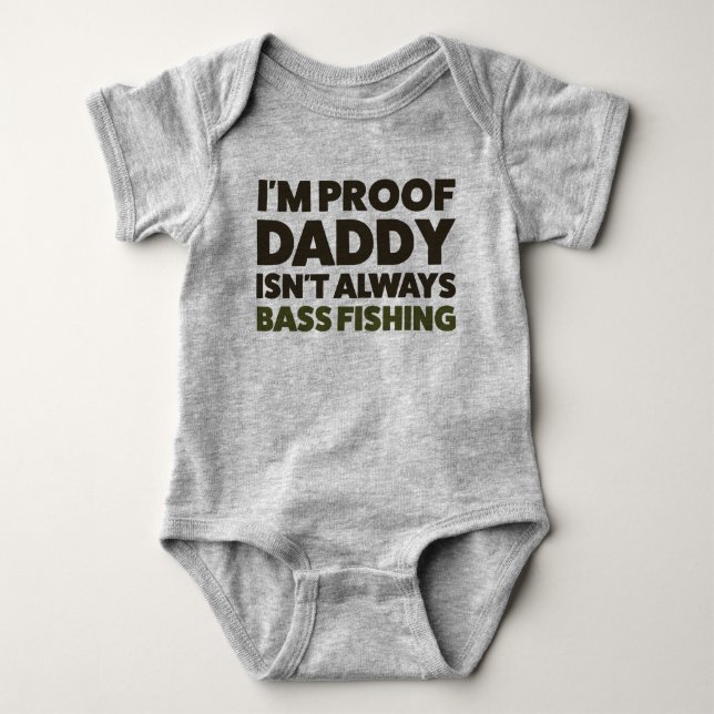Funny Baby Bass Fishing Jersey Bodydräkt Shirt T Shirt (Framsida)