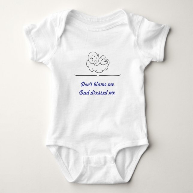 Funny Baby Bodydress - Blue Print Pappa Edition T Shirt (Framsida)