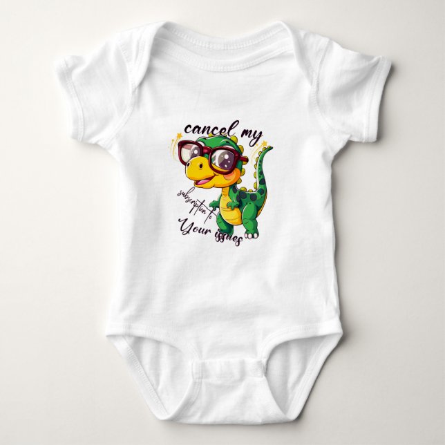 Funny Baby Bodykostym - "Avbryt min prenumeration  T Shirt (Framsida)