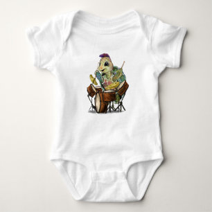 Funny Baby Bodykostym med Turtle Drummer T Shirt